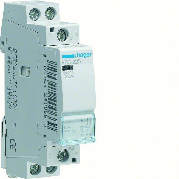 Hager Magneetschakelaar 25A 2M 230VAC ESC225 afbeelding 2