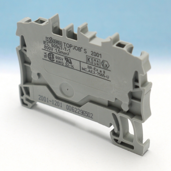 WAGO 2001-1201 RAILKLEM TOPJS 2-DR 1.5MM GS afbeelding 2