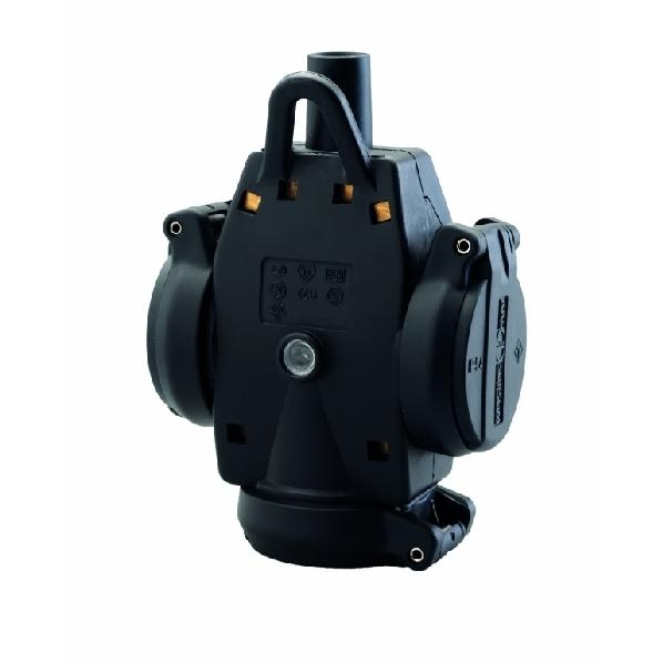 Hangkoppeling 3v 16A IP54 zwart/zwart 1173-503