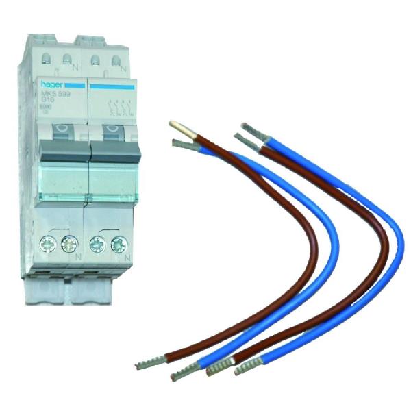 Hager Set 1xFornuisgroep, 2x1-P+N, B20A 6kA VKS06SV