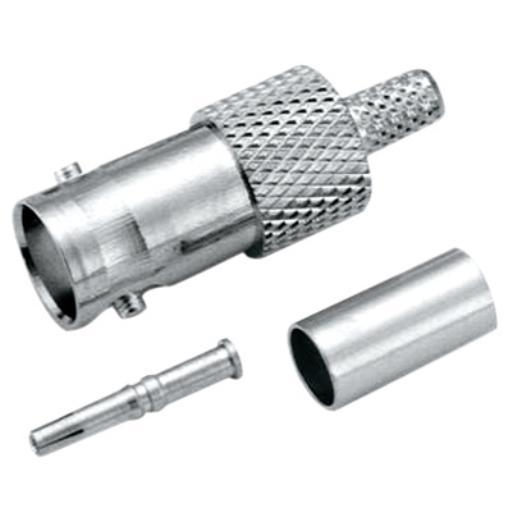 BNC 75 ohm Kabeldeel Female Recht krimp kabel 6 mm