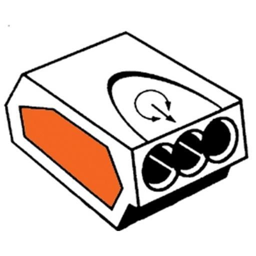 KLEMKO LK2.5-3V-TR LASKLEM 3P 0.75-2.5 TRANSP afbeelding 2
