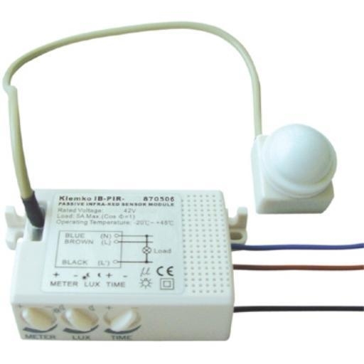 Klemko PIR Bewegingsmelder Inbouw 42Vac 200W 360° ø=6M 870506