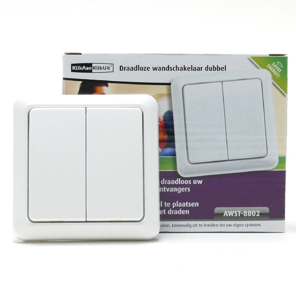 KLIKAANKLI AWST-8802 WANDSCHAKELAAR 2V DRAADLOOS