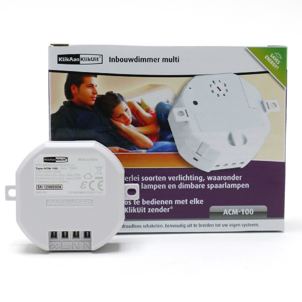 ACM-100 Inbouw schakelaar/dimmer Klik aan klik uit (70082) afbeelding 2