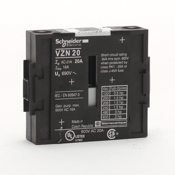 SCHNEIDER VZN20 HULPPOOL 1P 20A TBV LASTSCH afbeelding 2