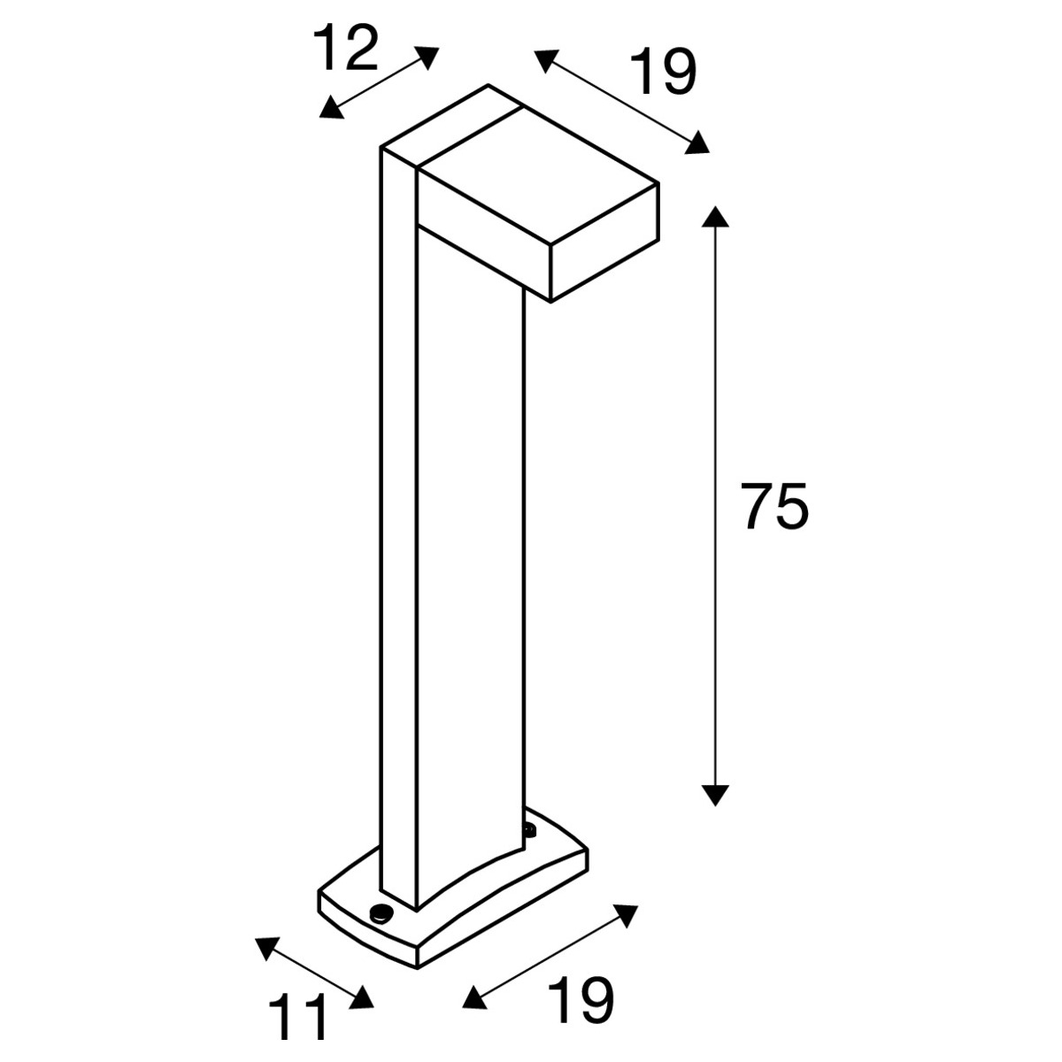 SLV QUADRASYL Bolderarmatuur voor Tuinverlichting, 1x 11W