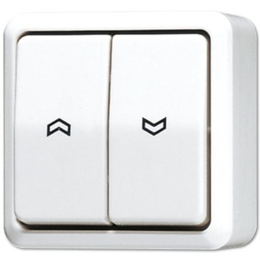 Schakelaar opb jaloezie 1P omk.vergr. alpinewit AP