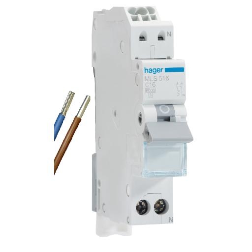 Hager Set 1xInstallatieautomaat, 1-P+N, C16A 6kA VKS12SJ
