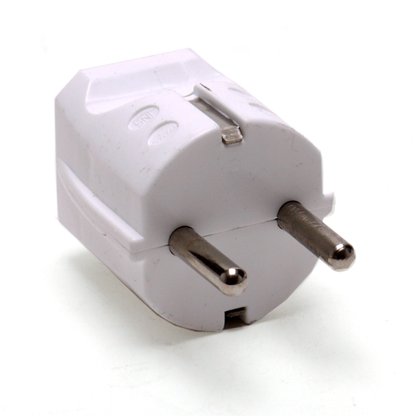 Stekker recht met randaarde thermoplast kunststof wit Kopp