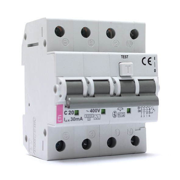 ETI KZS-4M C 20A 30MA AARDL AUTM C20A30MA 3P+N afbeelding 2