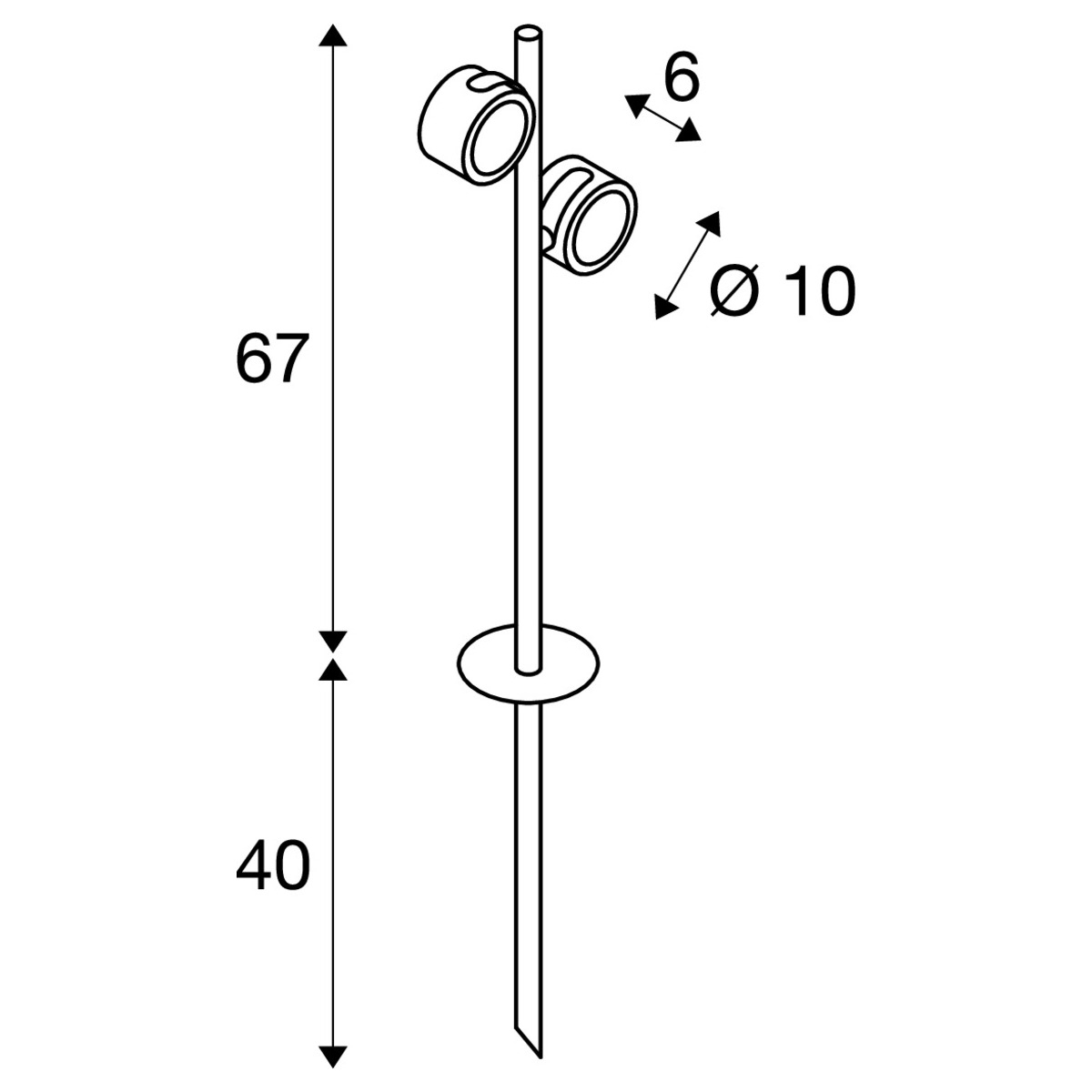 SLV SITRA Grondpenarmatuur voor Tuinverlichting, 2x 9W