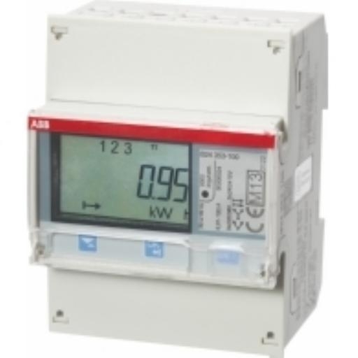 ABB B24 111-100 KWH METER 3F 6A 230/400V PULS afbeelding 2