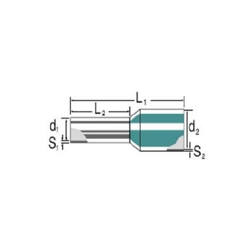 WEIDMULLER H0.75/14D GR SV ADEREINDHULS 0.75MM2 GS afbeelding 2