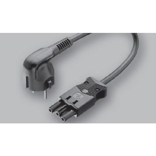 Netsnoer 2 meter met stekker en GST18 contrastekker 3X1.5 zwart ADELS 98566320