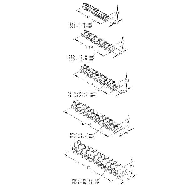 KLEINHUIS 143.3 KROONSTRIP 2.5-10MM WIT KEMA afbeelding 2