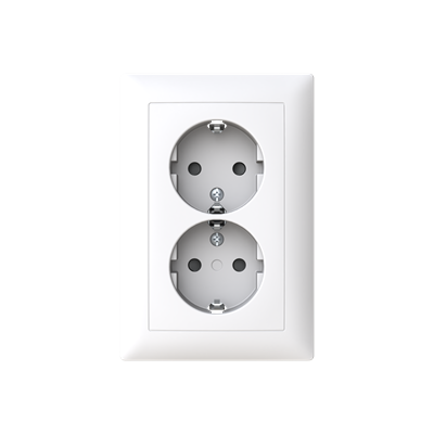 Busch-Jaeger dubbel stopcontact inbouw  wit - Balance SI serie (302EUJT-914)