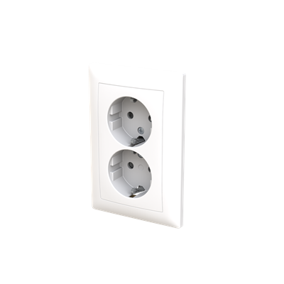 Busch-Jaeger dubbel stopcontact inbouw  wit - Balance SI serie (302EUJT-914)