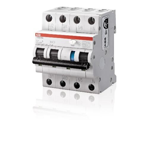 ABB System pro M compact Aardlekautomaat 3p+N 16A 30mA B-kar. 6kA A-klasse DIN DS 203 NC B16/0.03