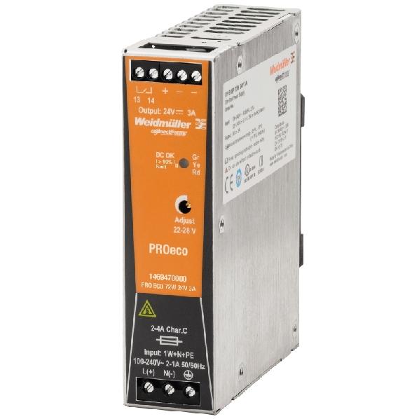 WEIDMULLER PRO ECO 72W 24V 3A AC-POWER SUPPLY afbeelding 2