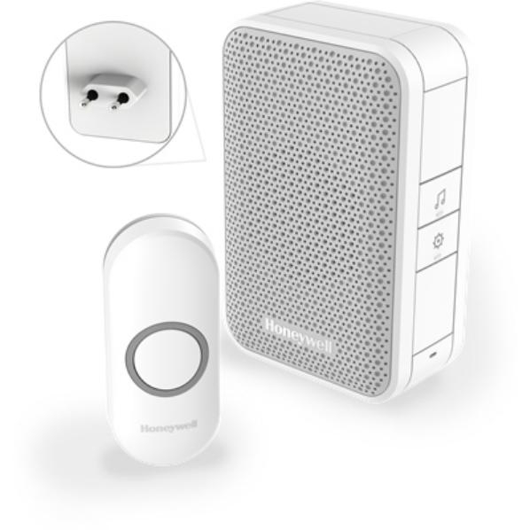 RF-deurbelset 4 melod. vert. Plugin wit DC311NP2