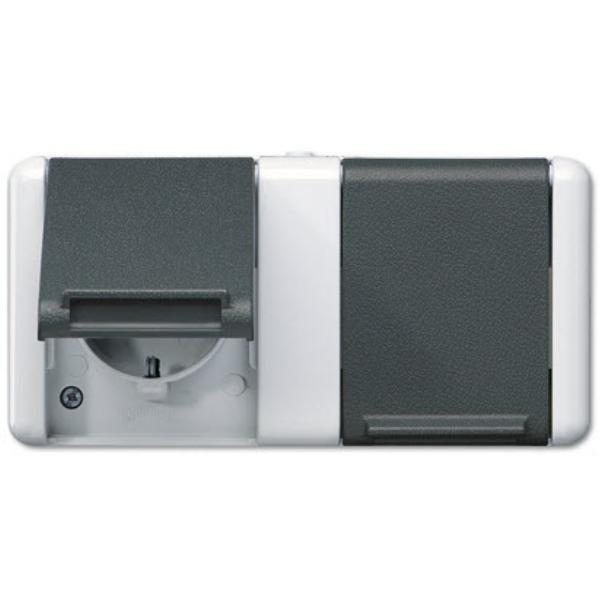 WCD RA IP44 2v slv hor kd met bak WG8 afbeelding 2