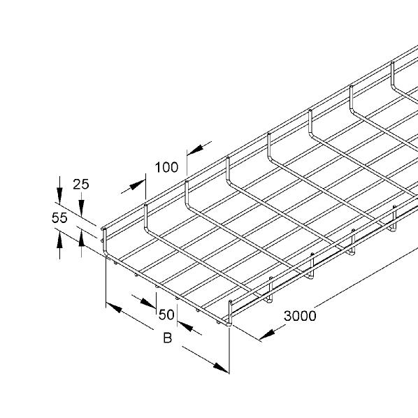 Draadgoot 54 100 3m kopp GTS54.100F afbeelding 2