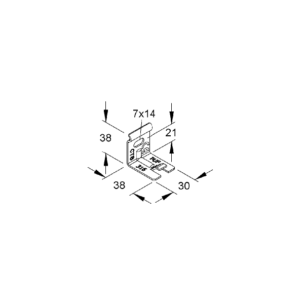 Draadgoot wand- en consolebeugel GTWAB50 afbeelding 2