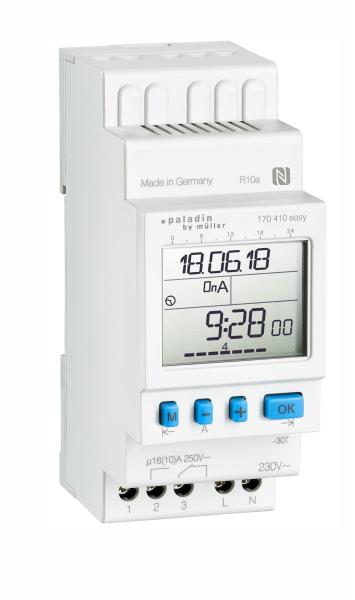 Schakelklok dig. 230V 1-kan 16A weekprog. NFC afbeelding 1