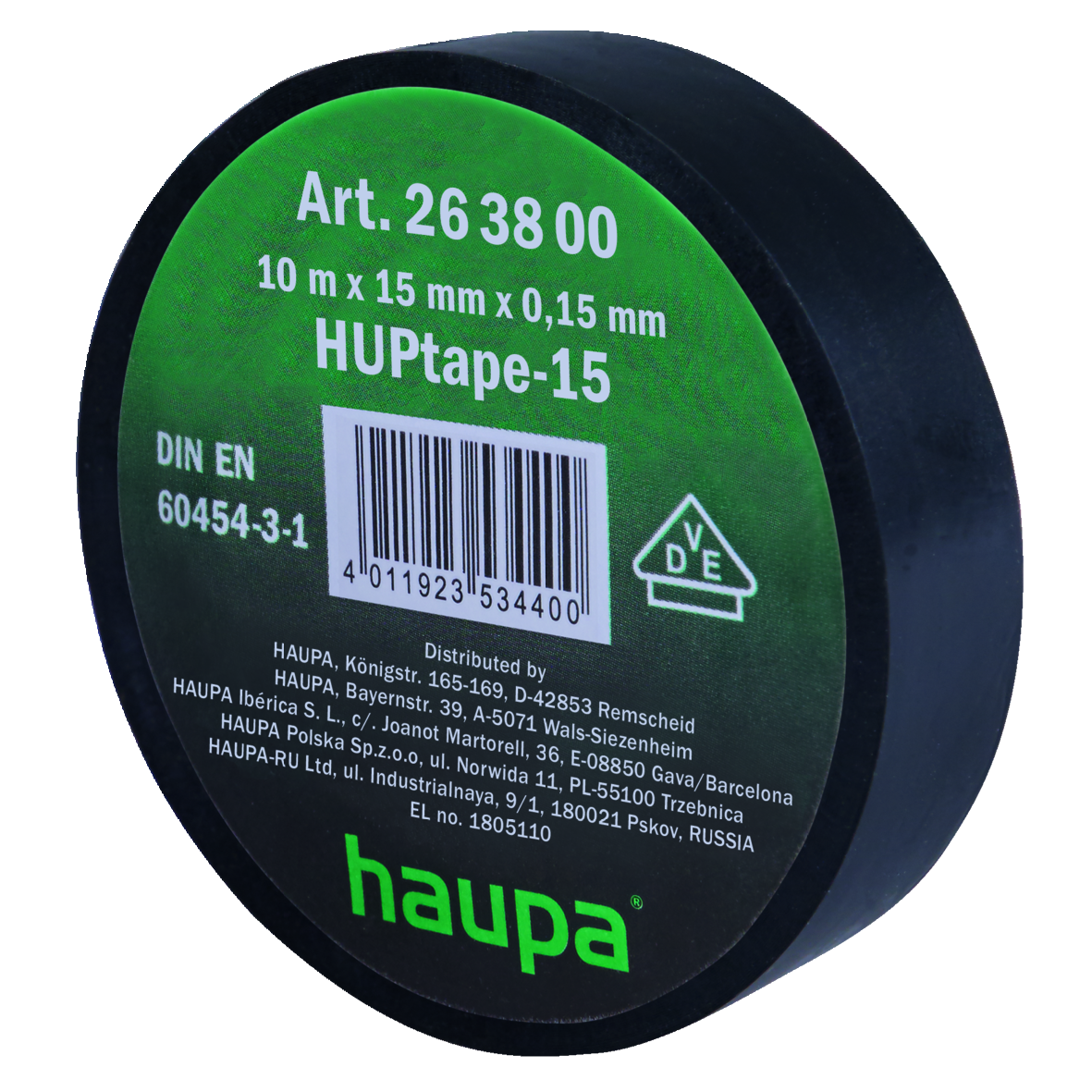 HAUPA 263862 ELEKTRO-ISOLATIETAPE 25MMX20 M afbeelding 2