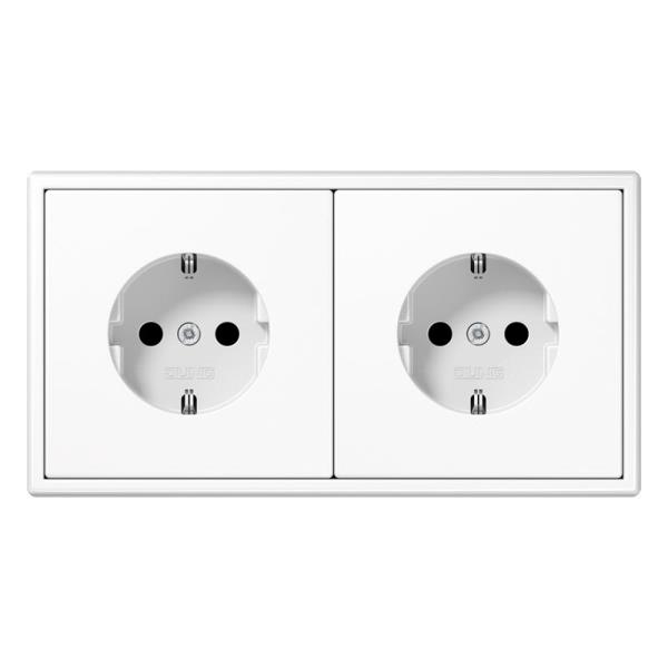 WCD RA 2x1v inb hor incl.afdekraam alpinewit LS afbeelding 2