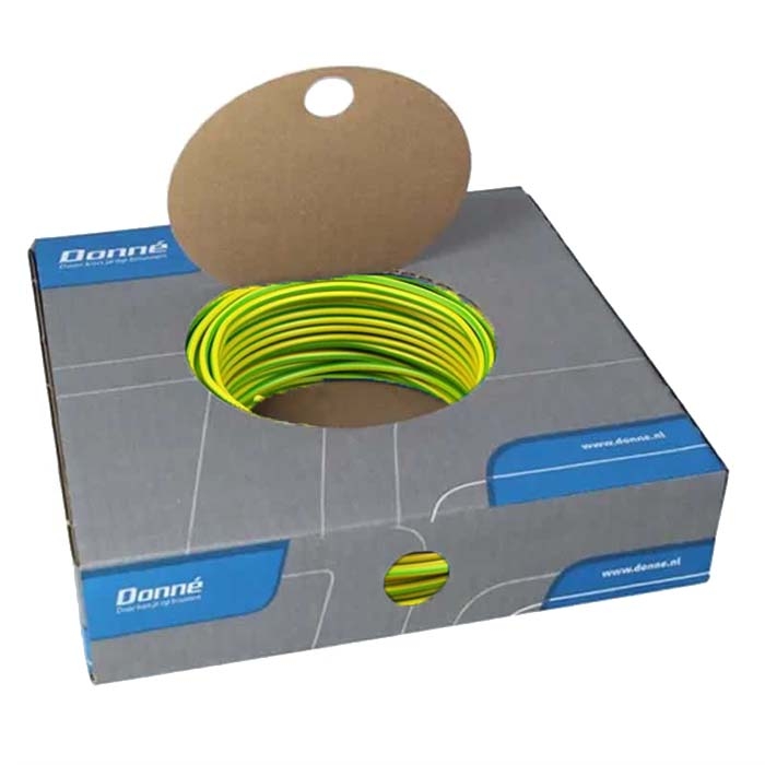 Donné Installatiedraad VD H07V-U Eca -D- geel/groen 2,5 mm² (doos 100m) D08367D3