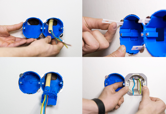 ABB HAF Hollewanddoos diep 50mm rond ø76mm (inv. 2x16/19mm) blauw HW52-F