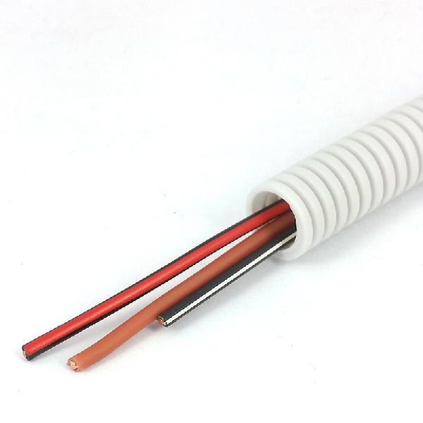 Flexbuis 5/8" (ø16mm) PP bedraad VD Eca 1x2,5+2x1,5 mm² (br,zw/wt,zw/rd) grijs (rol 100m)