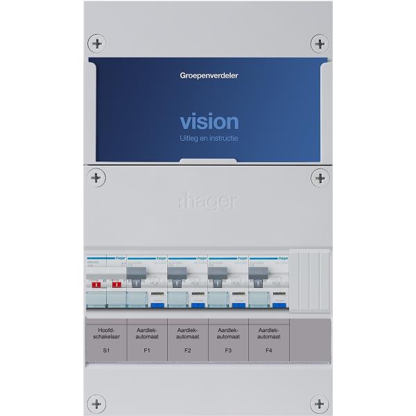Hager 4-groepenkast 1-F,HS,4HACO VKG040A afbeelding 2