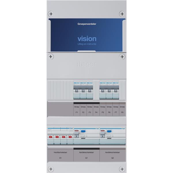 6 Groepenkast Hager VKG33L 6-groepenverdeler met hoofdschakelaar 2x ALS 4-polig 30mA 3-fase afbeelding 2
