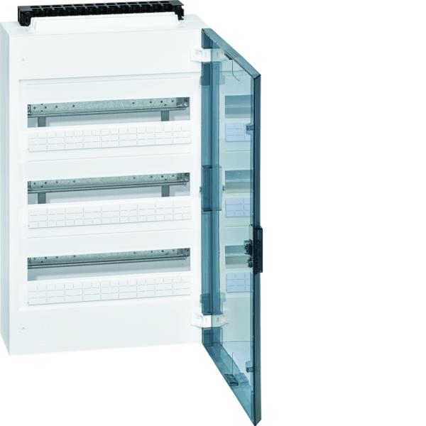 Hager Verdeler Vega IP40, 3x18modulen, deur transparant VB318P