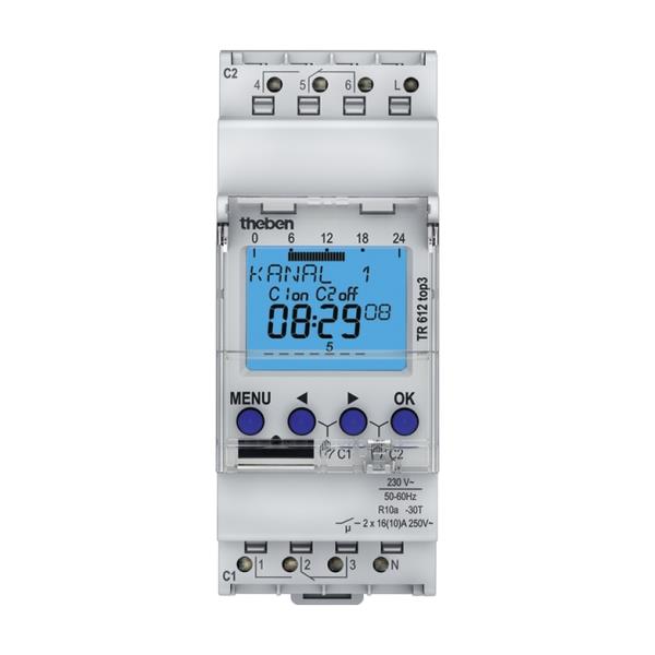 THEBEN TR 612 TOP3 KLOK DIG 2KAN WK DIN 230V afbeelding 2