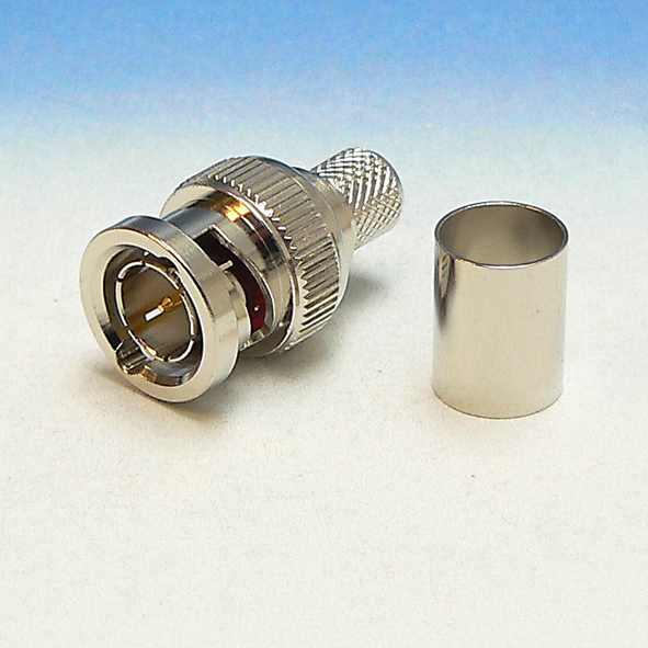 BNC 75 ohm Kabeldeel Male Recht krimp kabel Coax 12