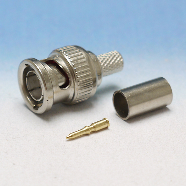 BNC 75 ohm Kabeldeel Male Recht krimp kabel 6 mm