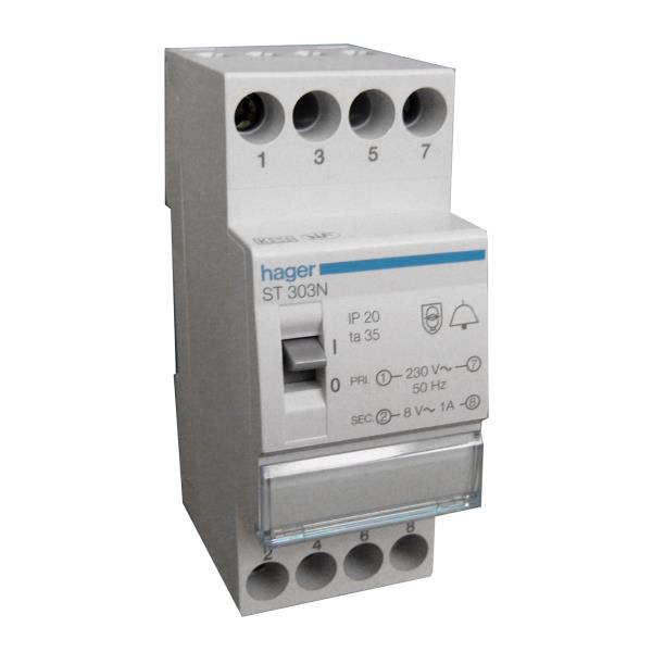 Hager Beltrafo 230/8-12V 8VA ST303 afbeelding 2