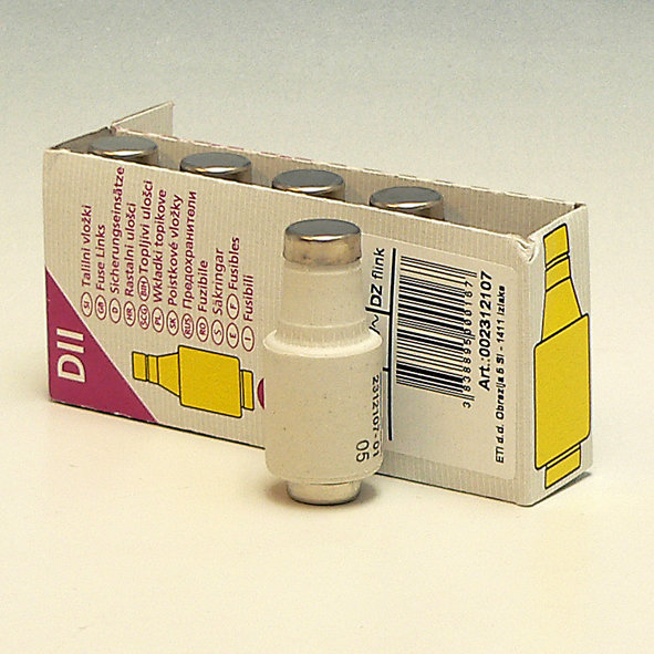 ETI Zekering 500V~ 25A snel DII geel afbeelding 2