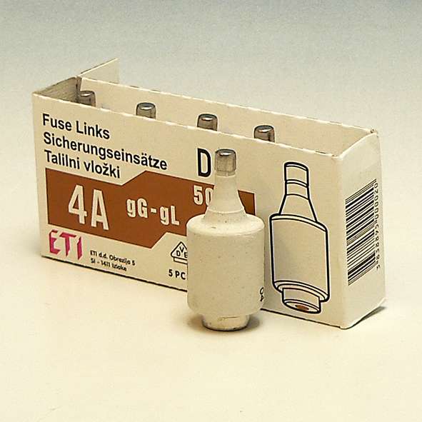 ETI Zekering 500V~ 4A traag DII bruin afbeelding 2