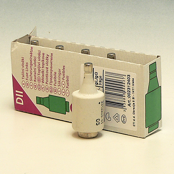 ETI Zekering 500V~ 6A traag DII groen afbeelding 2