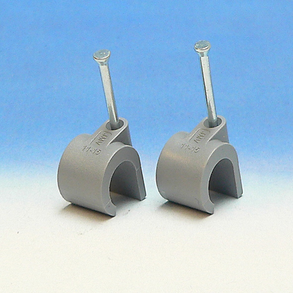 Spijkerclips 11-15mm grijs per stuk ( min 100) afbeelding 2