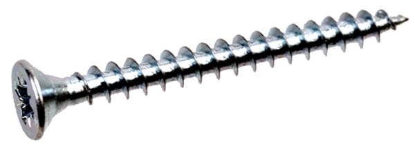 JMV Spaanplaatschroef verzinkt PZ2 4x40mm voldraad verzonken platte kop (doos 200st) 9400621 afbeelding 2