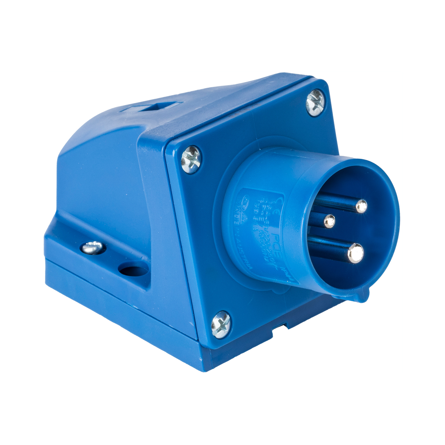 CEE stopcontact Industriële stekker IP44 in blauw Grijs 16A, 3-pins, 230V, CE, SB, RoHS, Reach