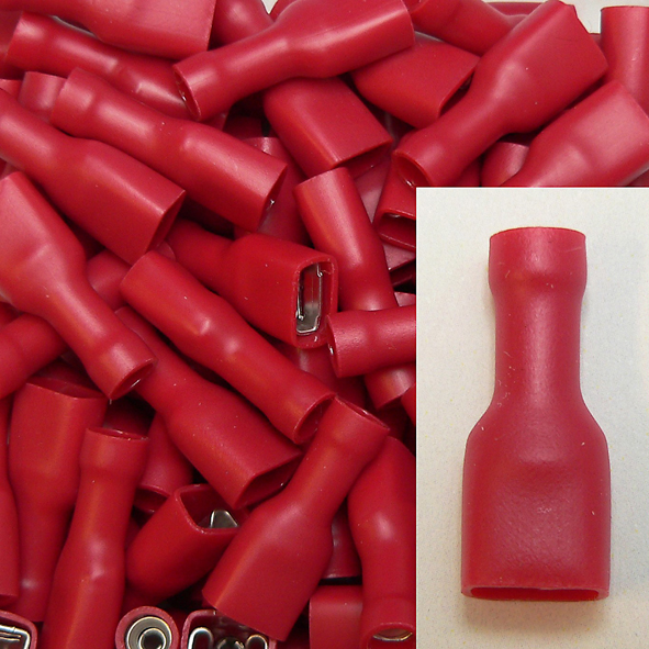 Vol.Geisoleerd. Vlakstekerhuls 6,3x0,8mm voor draad 0,5-1,5 mm2 100 stuks Klemko 101270