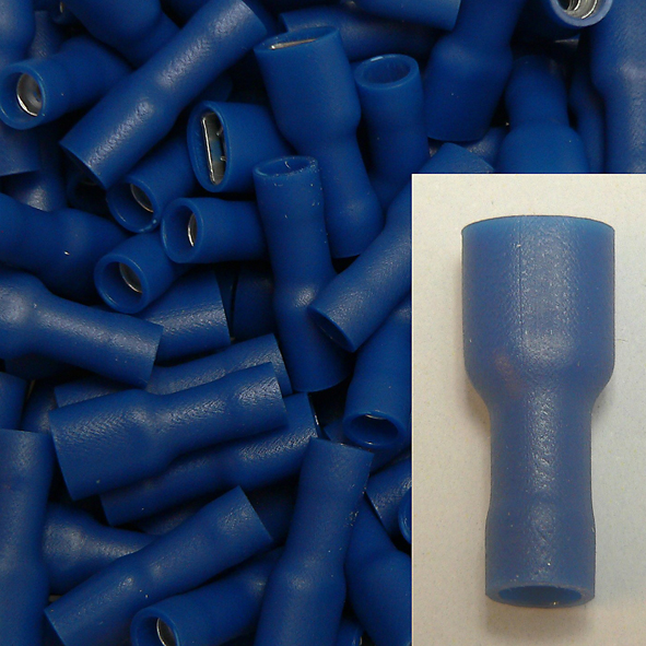 Vol.Geïsol. Vlakstekerhuls 6,3x0,8mm voor draad 1,5-2,5 mm2 100 stuks Klemko 101310 afbeelding 2