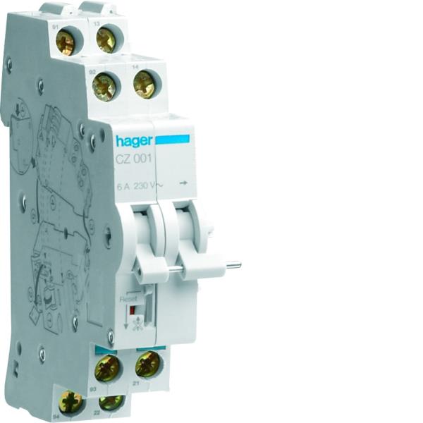 Hager Hulpcontact en Signaalcontact 1m+1v SD 240VAC/6A CZ001 afbeelding 2